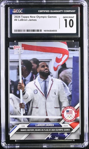 LEBRON JAMES, 2024 TN Olympic Games #4 CGC 10GM "JAMES LEADS WAY IN OLYMPICS"