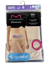Maidenform Flexees 2XL Shapewear Brief FP0051 Firm Beige Lace Shaping Waistband