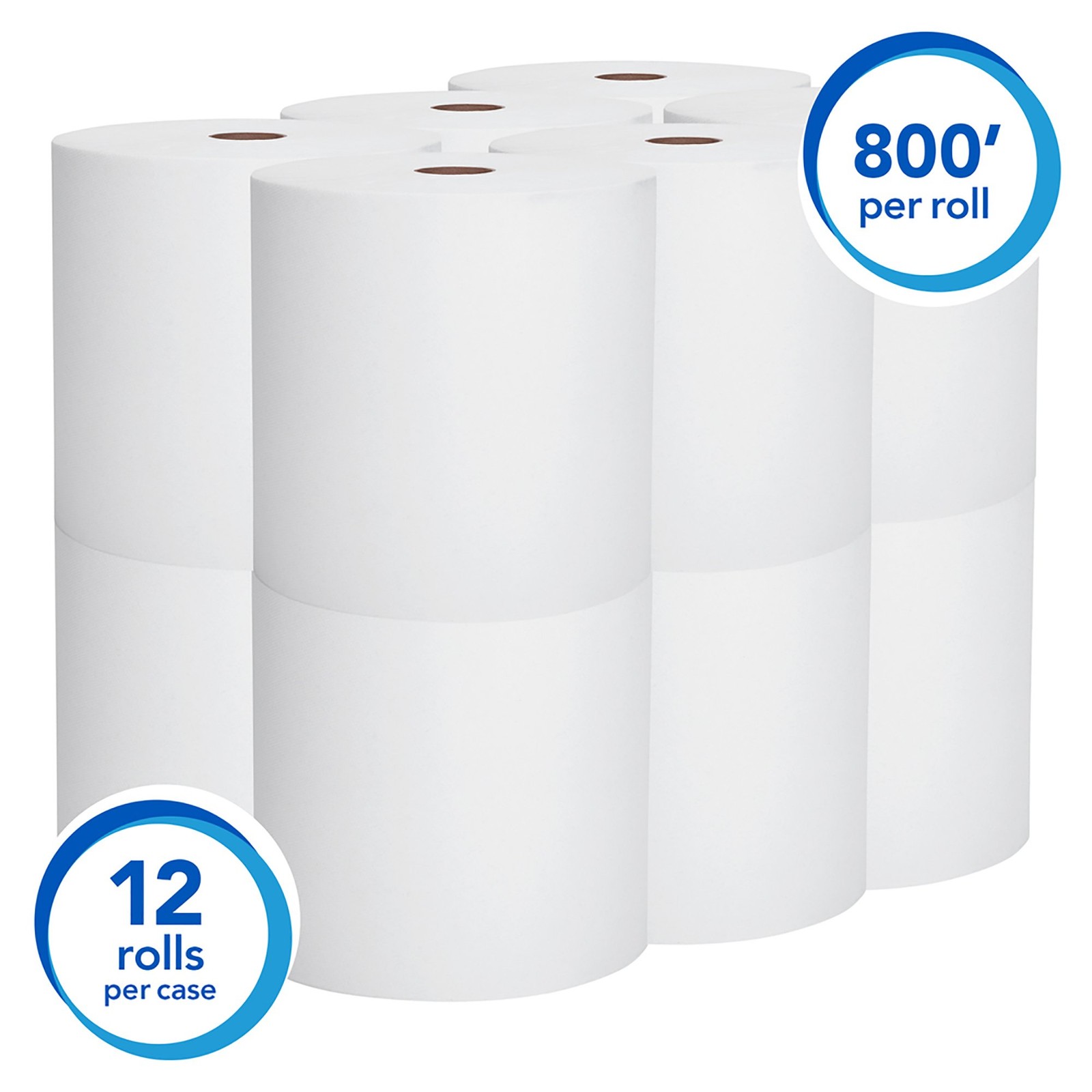 Scott Essential Hardwound Paper Towel Roll, White, 8 Inch x 800 Foot, Case of 12