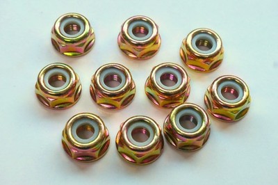 10 Stück M10 x 1,25 LH, LINKSGEWINDEMUTTER FÜR RASENTRIMMER FREISCHNEIDER NYLOK