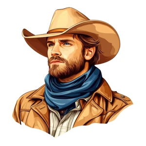 Cowboy Self Adhesive Sticker
