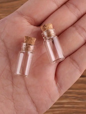 Tiny Glass Jars with Cork 2 X Small Glass Jars 2ml Tiny Glass Bottles Cork Craft