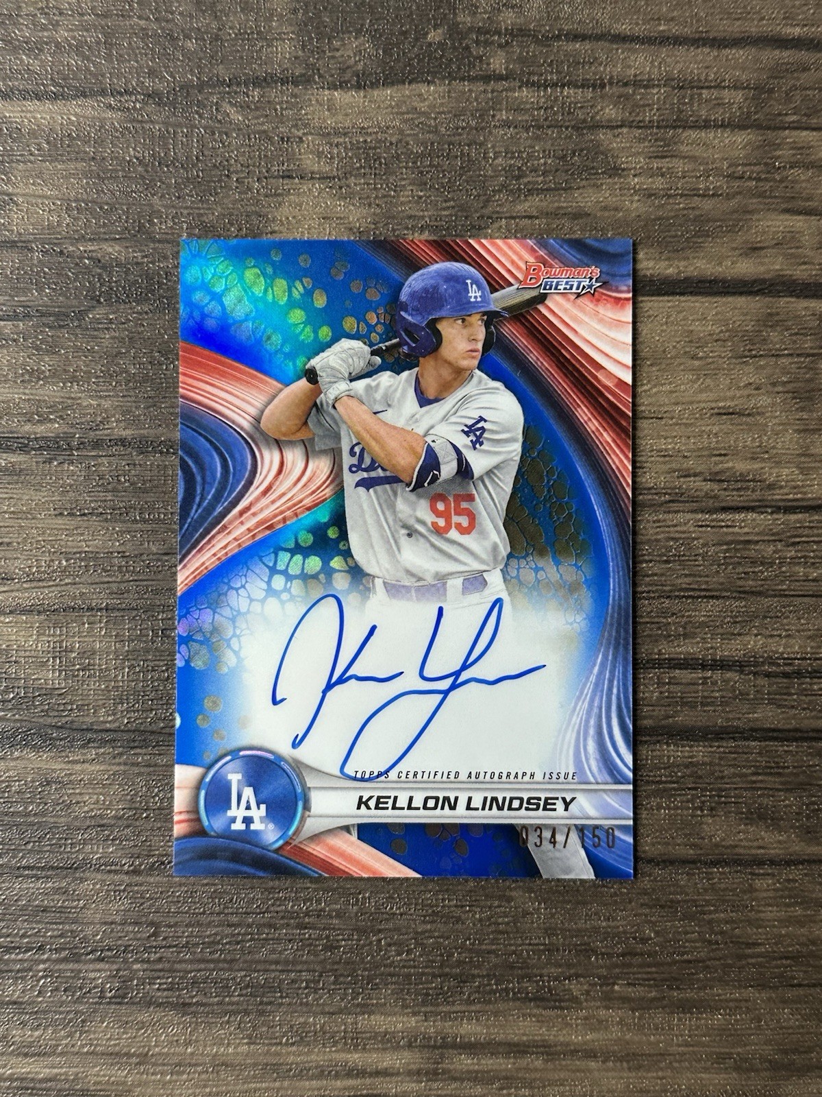 2024 Bowman's Best Kellon Lindsey #B24-KL Blue Auto Refractor /150