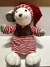 Vintage Commonwealth Christmas Mouse Velvet Dress Squeaker 1993 Plush 20" READ