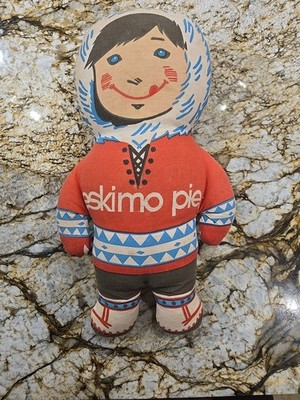   Vintage Eskimo Pie Advertising Plush Cloth Doll 15  Ice Cream Promotional 70s