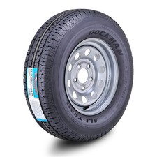 Rockman Trailer Tire Wheel St21575r14 8-ply D 108m 5x4.5 Pcd Silver Mod Rim