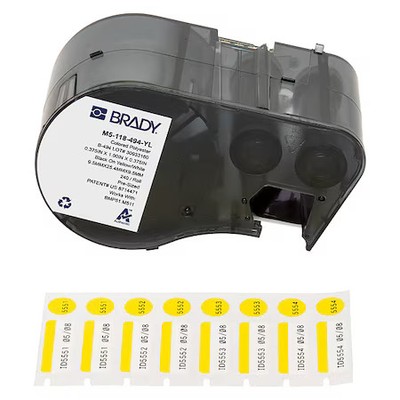 Brady M5-118-494-Yl Label/Ribboncartridge, Yellow;White, 1Inw
