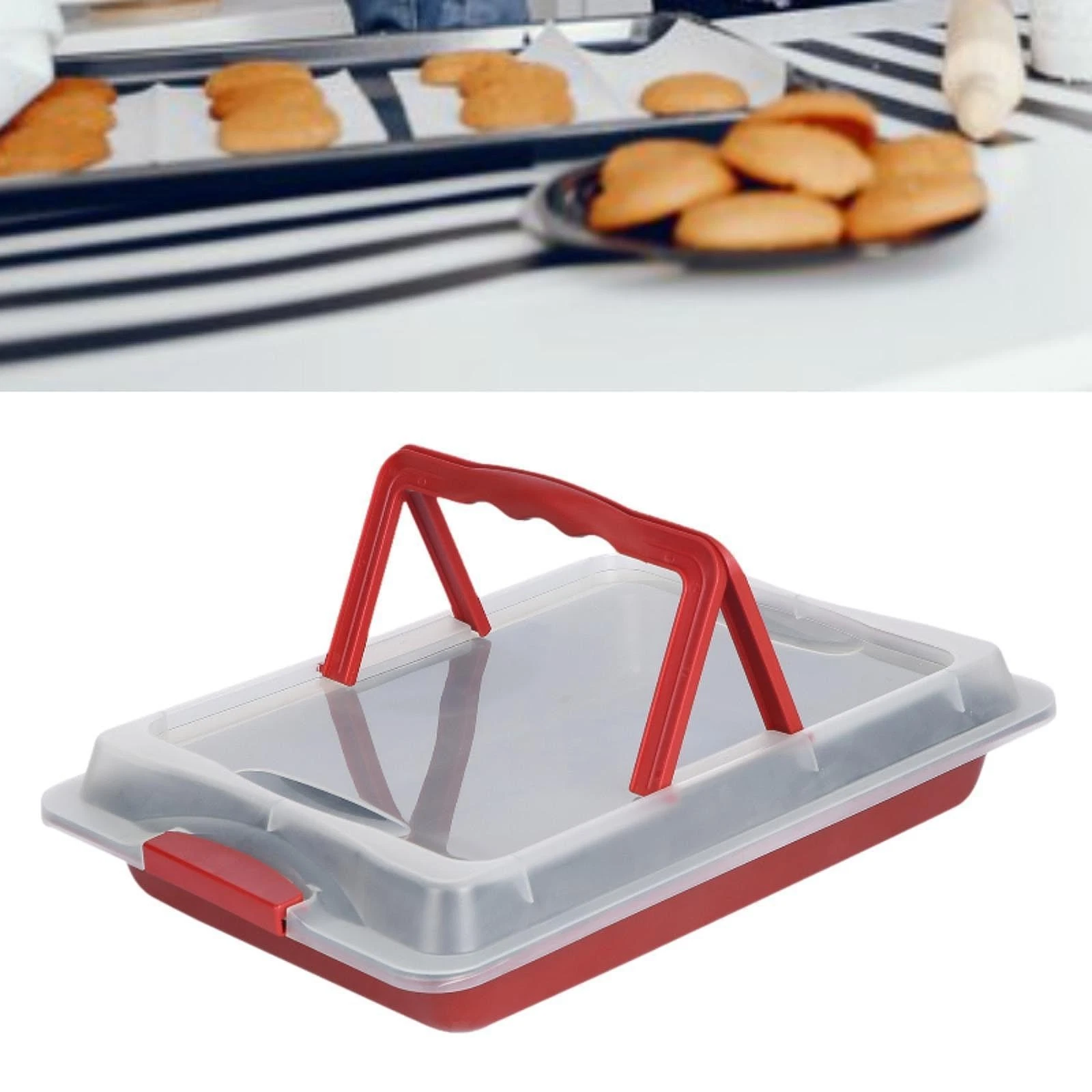 Sheet Pan for Baking Covered Cake Pan Dustproof DIY Toaster Oven Baking Sheet