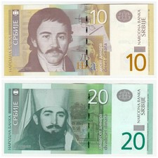 SERBIA Set 2 pcs 10 20 Dinara 2013 Uncirculated