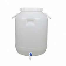 HDPE Plastic Barrel with Faucet Long-Lasting Food-Grade Storage Barrel with Dual