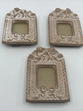 3 Midwest Mini Picture Frame Photo  Terracotta 1.5” X 2” Shabby Vtg Flaw