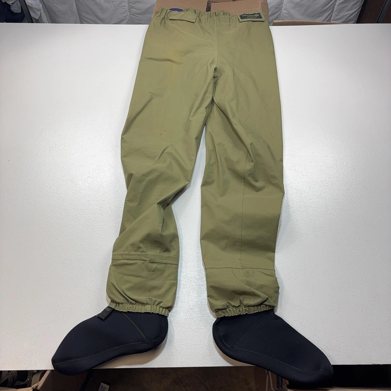 Hodgman Waist Fishing Waders Mens Large Green Nylon Stockingfoot Wadelite 13509