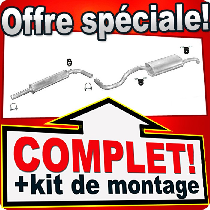 Ligne d'échappement SEAT CORDOBA 1.6 robuste en acier aluminé pour Berline et Vario 1997-2002
