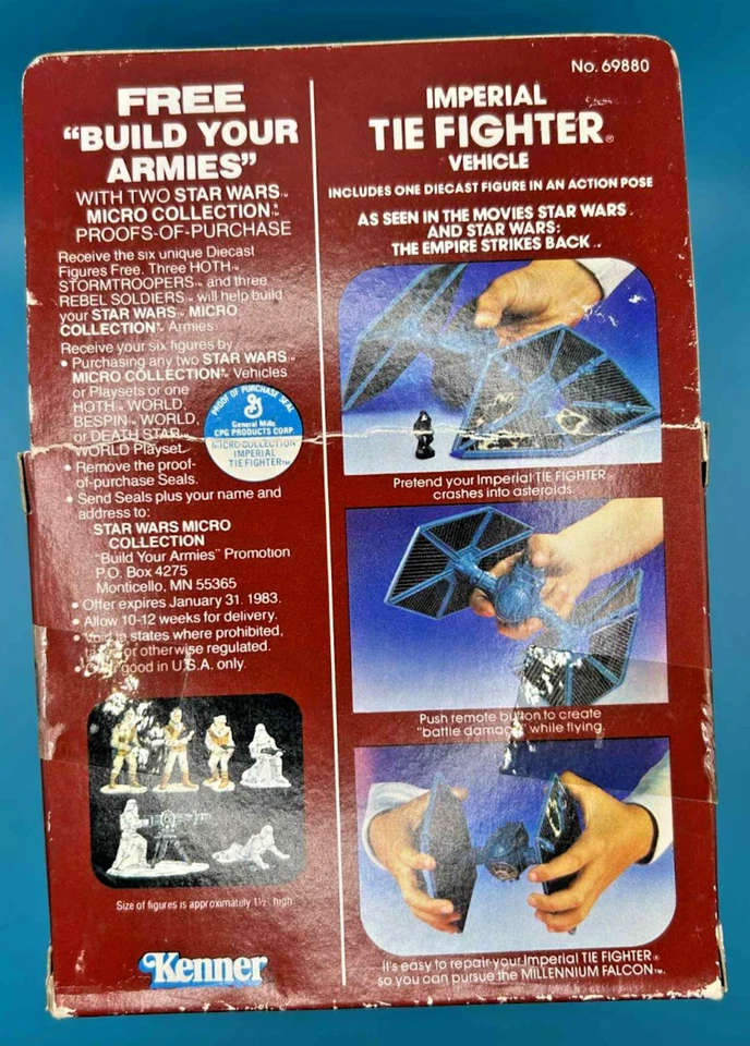 Micro colección Kenner Star Wars 1982 de colección Tie Fighter sellado en caja ¡¡nuevo leer!!! Foto 4 de 4