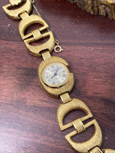 Vintage Rhapsody Royale Watch Women 28mm Gold Tone 17 Jewels Winding - Repair