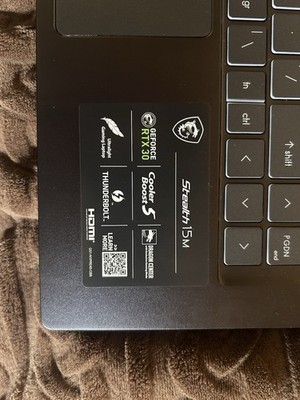 MSI Stealth 15M Laptop Intel Core i7 NVIDIA GeForce RTX 30 Thunderbolt