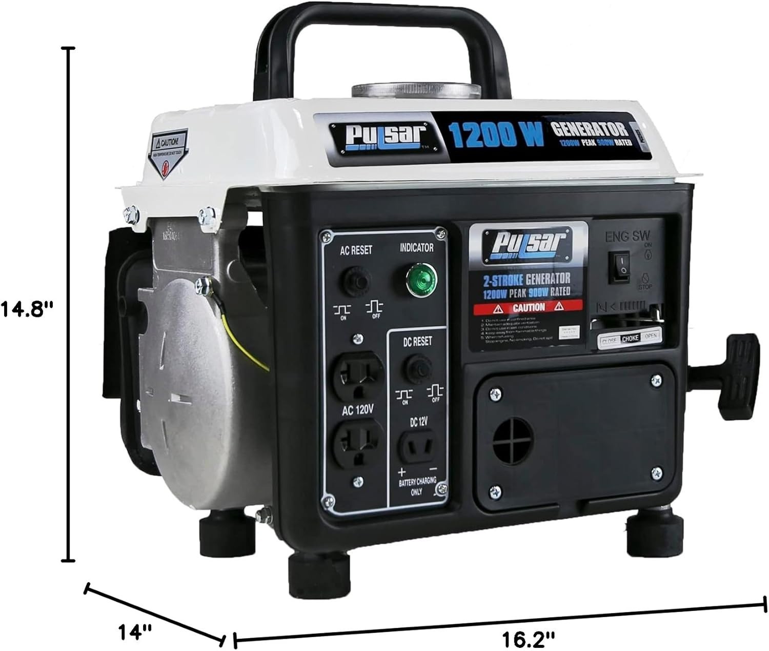 Durable 1,200W Portable Generator: Compact Design with Recoil Start Feature