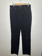 Talbots Heritage Corduroy Pants Straight Leg Stretch Black Women  s Size 10