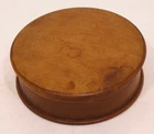 Vintage Circular Treen Trinket Box 9cm