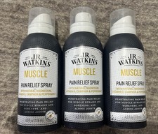 J.R. Watkins MUSCLE Pain Relief Spray Camphor  Natural 4oz 3 Pack