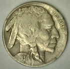 1931 S Buffalo Nickel 5c US Coin Good Circulated Condition Copper Nickel