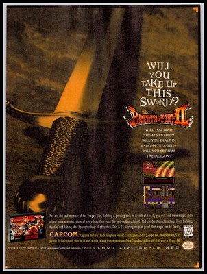 Breath of Fire II Capcom SNES RPG Fantasy Vintage 1995 Full Page Print Ad