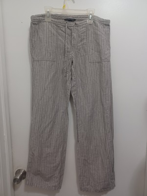 Victoria s Secret Women's Linen Striped Wide-Leg Pants Gray Size 4 art 52