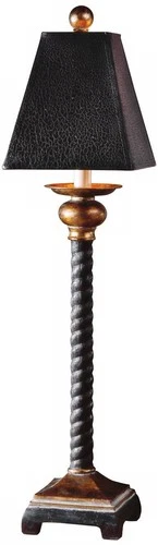 Rustic Buffet Table Lamp 31" Tall Black Bronze Metal Square Shade Living Room - Picture 2 of 3