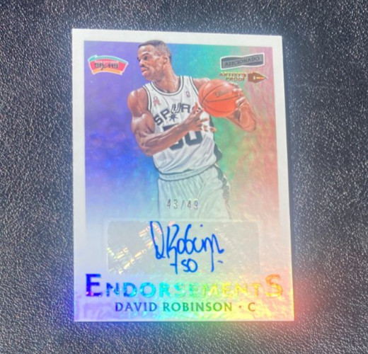 2016-17 Panini Aficionado Endorsements 43/49 Artists Proof David Robinson Auto