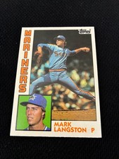 MARK LANGSTON ROOKIE 1984 TOPPS TRADED SEATTLE MARINERS NRMT RC BASEBALL CARD !. rookie card picture