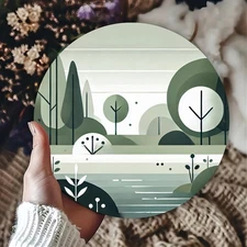 2D FlatA Minimalist Style Round Aluminum Metal Sign Suitable for Room Decoratio