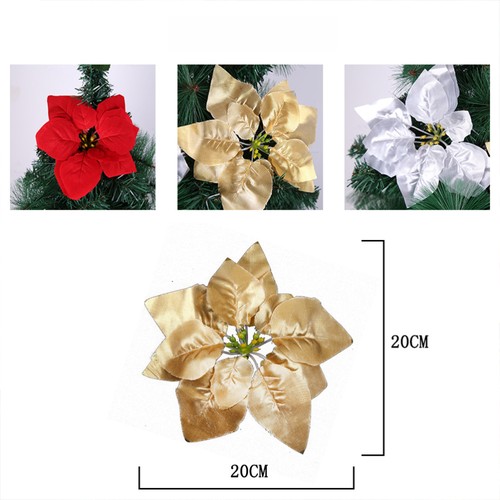 18pcs Christmas Simulate Plastic Flower Tree Decorative Flower Ornaments - Picture 3 of 11