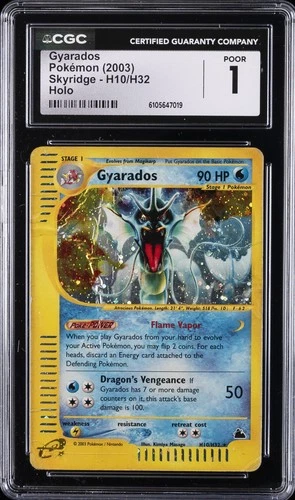 2003 POKEMON SKYRIDGE - HOLO #H10/H32 GYARADOS CGC 1