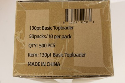 (500) Humongous Hoard 3'' x 4'' Basic 130Pt Thick Top Loaders Case (50 Packs)