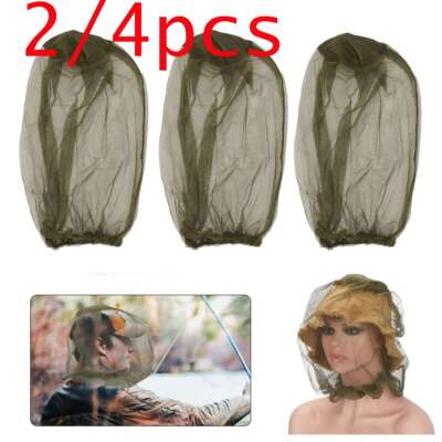 2x Anti-Mosquito Bug Bee Insect Head Net Hat Cap Sun Protection Fishing Hiking