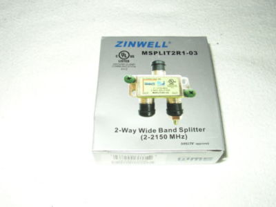 Zinwell 2 Way Wide Band Splitter MSPLIT2R1-03 2-2150 MHz DIRECTV Approved