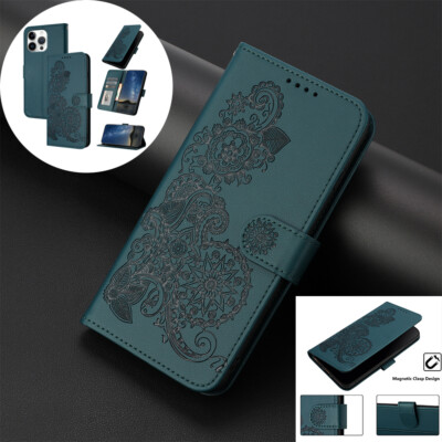 For iPhone 16 15 Plus 13 12 Pro Max Flip Leather Wallet Case Magnetic Slim Cover