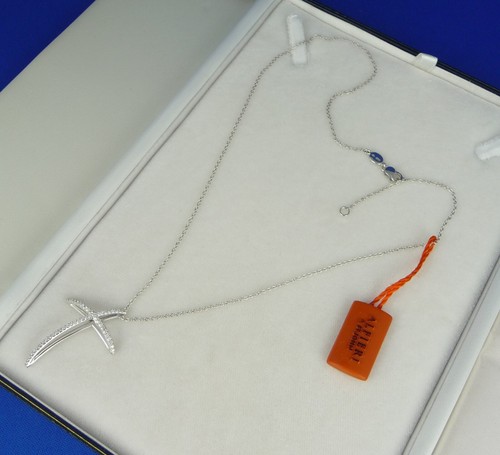 ALFIERI & ST. JOHN Kette Kreuzanhänger 50 Brillanten 18k Weißgold Kreuz Anhänger - Picture 5 of 9