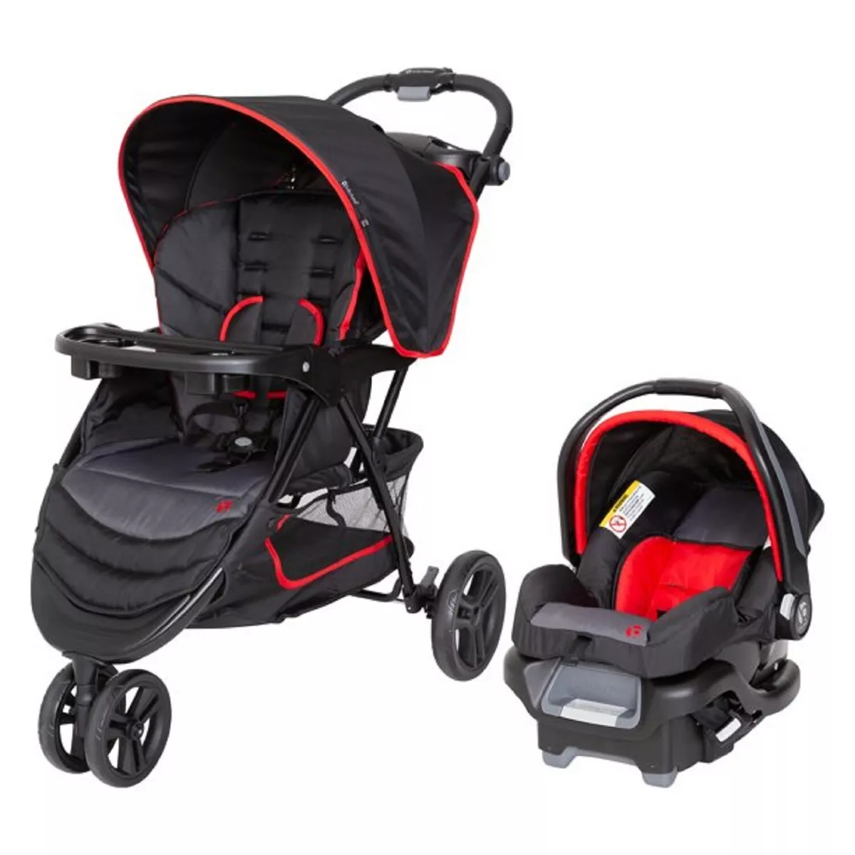 Unisex Baby Red Combo Travel System Stroller with Car Seat Playard