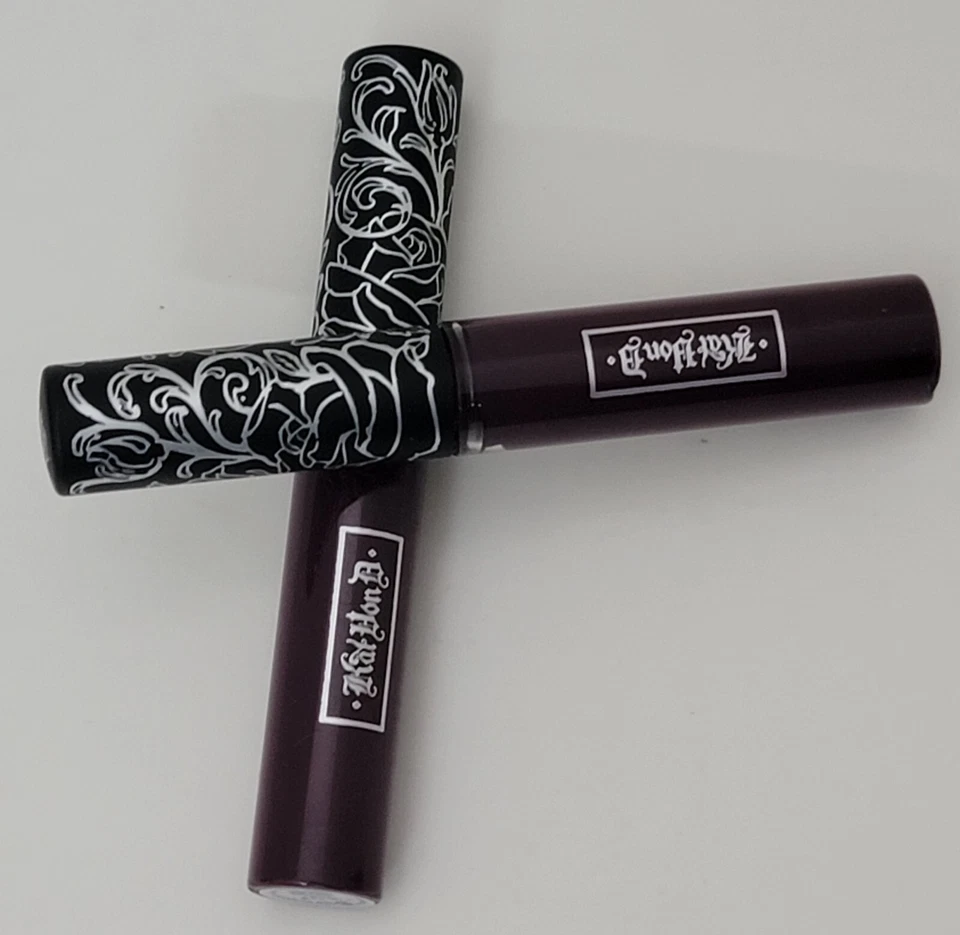 2 pk KAT VON D Everlasting Liquid Lipstick 0.1 oz SINNER Mini Plum Purple Matte - Image 3 of 4