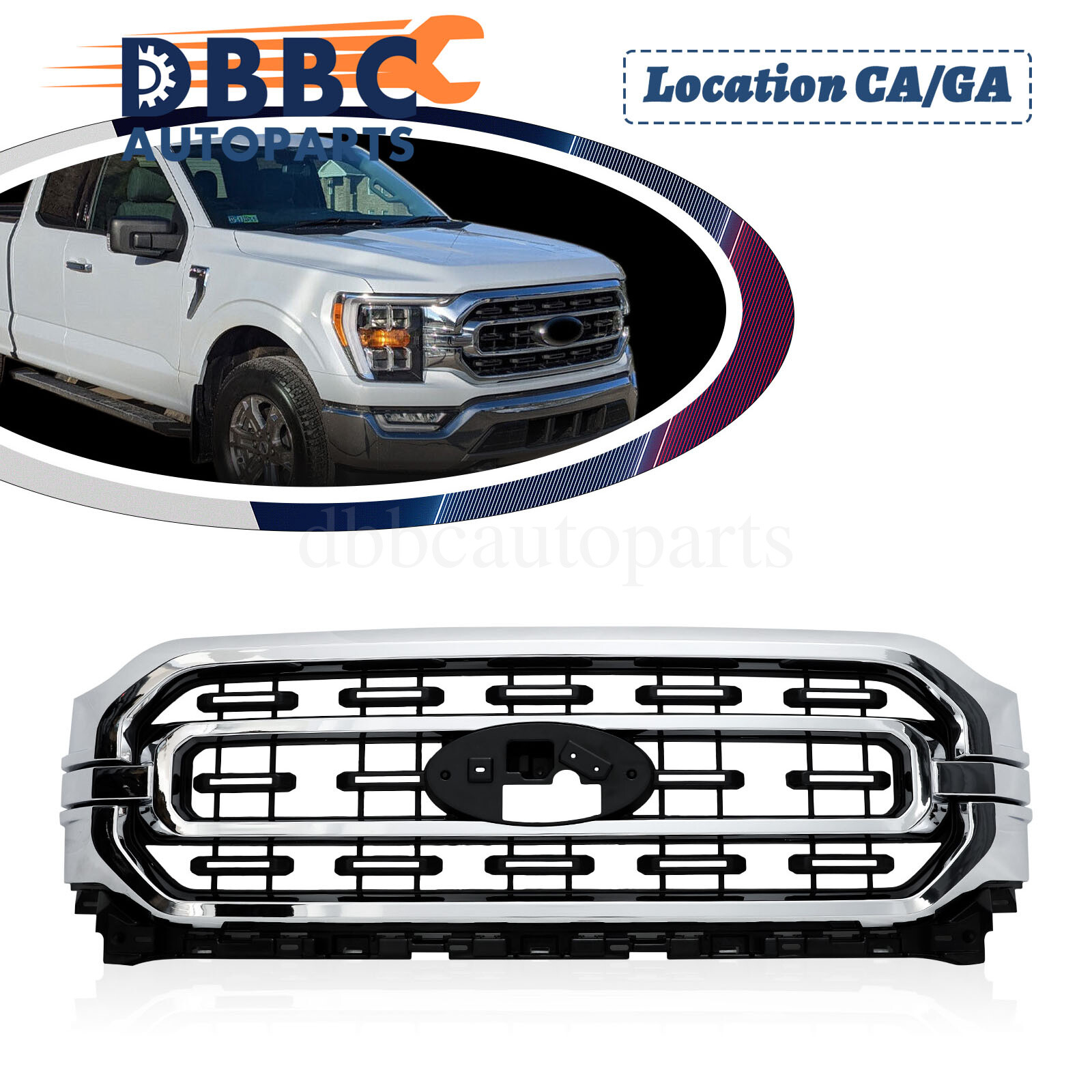 OEM front bumper cover upper main grille XLT sport For 2021 2022 2023 Ford F-150