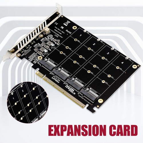 4-Port M.2 NVME SSD to PCIe 3.0 4.0 X16 Connector Expansion NEW Card 4 x 32Gbps - 第 16/22 張圖片