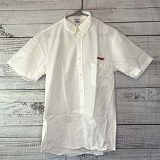 Fashion Seal Sonic Shirt Mens M White Manager Button Down Short Sleeve Vintage