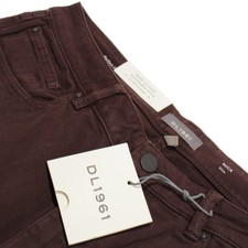 DL1961 NWT 5 Pocket Jean Cut Pants Size 34 x 32 US Nick Slim Burgundy Cotton