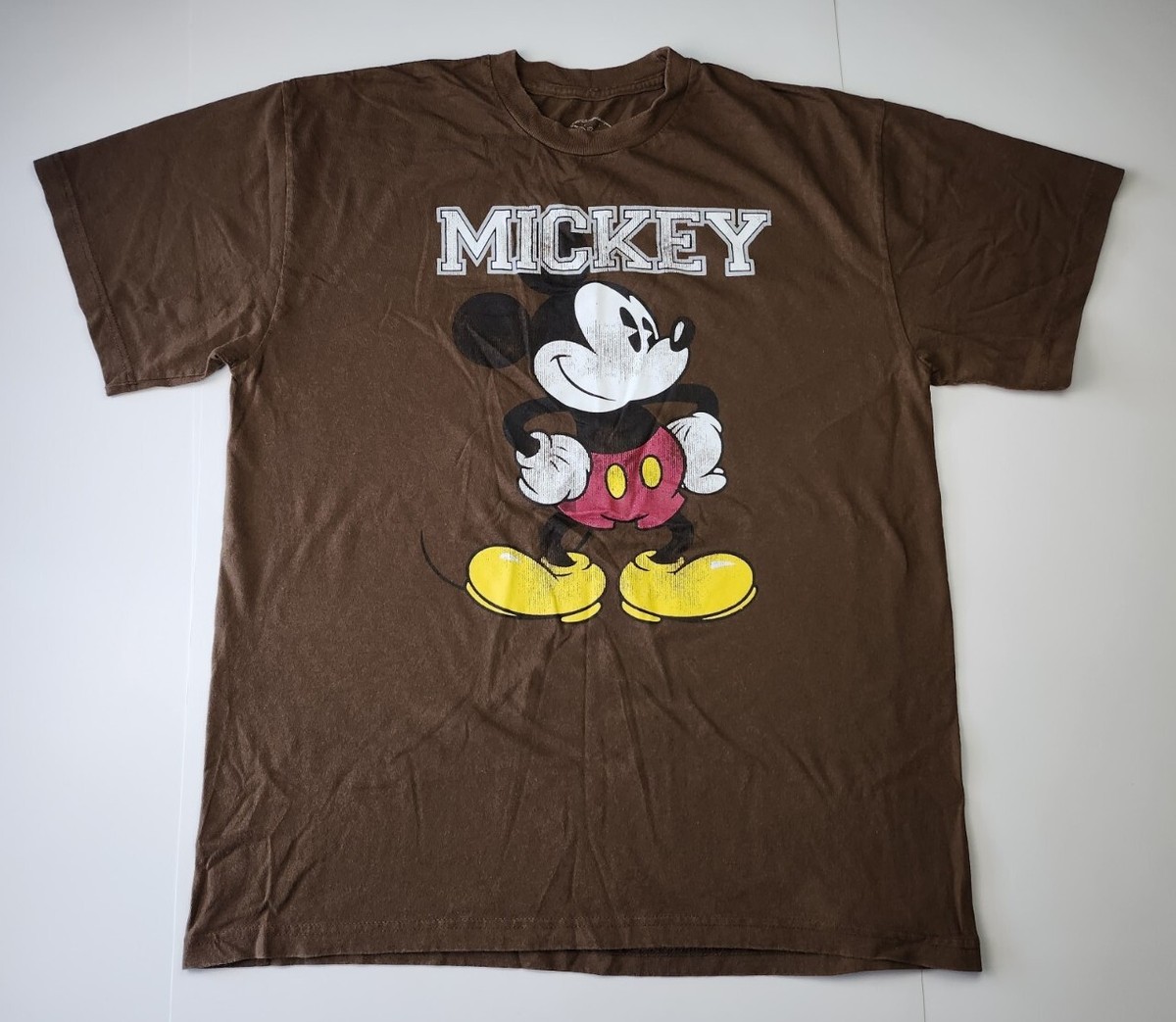 Disney Mickey Mouse Brown T-Shirt Men's Size XL - Main Image
