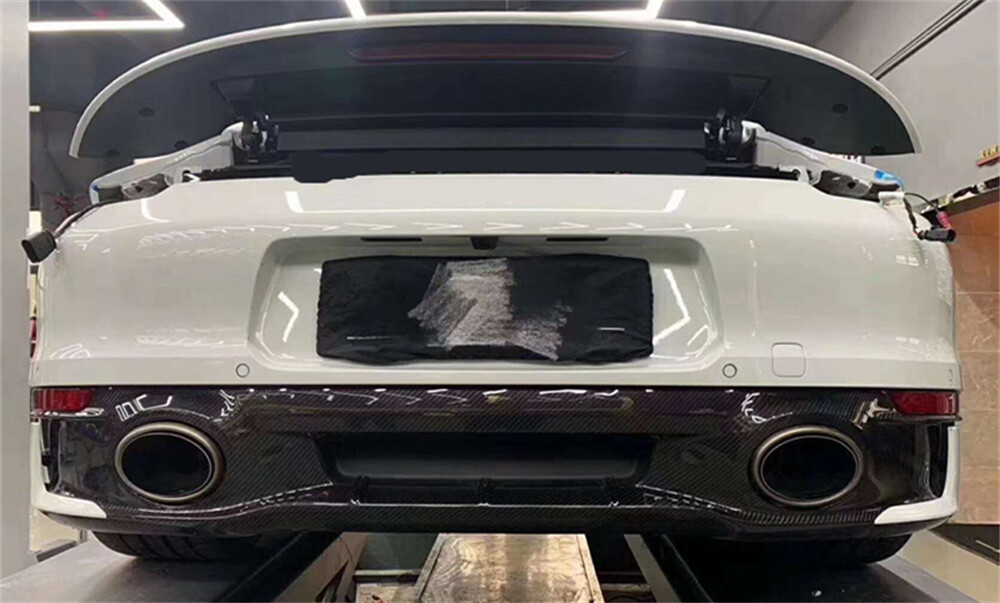 Carbon Fiber Black Rear Diffuser Bumpers Components For Porsche 992 ...