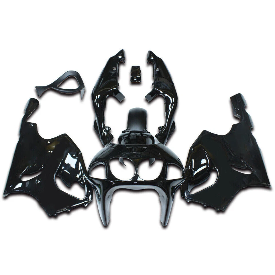 Carenados de plástico ABS negro brillante para carrocería Kawasaki ZX 7R 1996-2003 ZX750P Foto 2 de 4