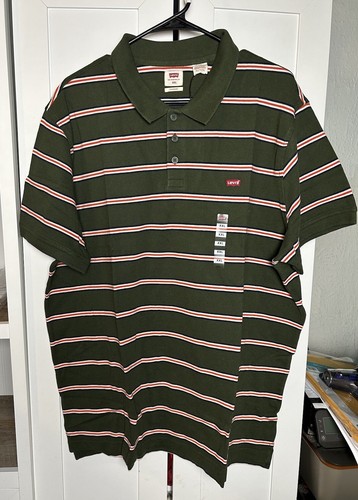 Camisa polo para hombre Levi's Strauss verde a rayas que absorbe la humedad talla 2XL - Imagen 13 de 13