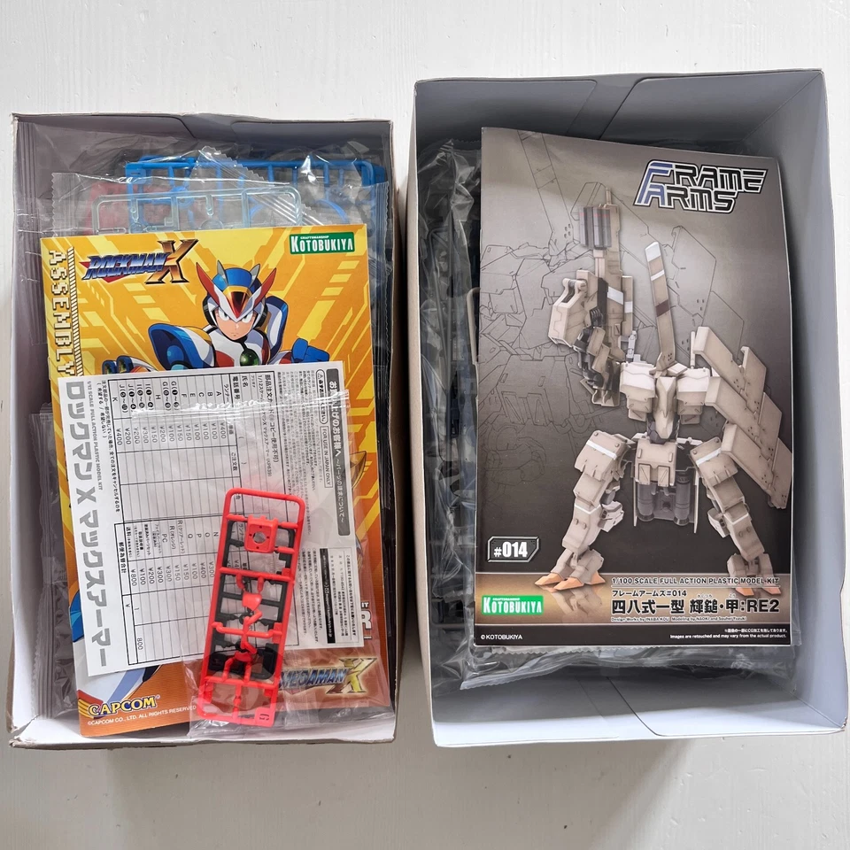 Kotobukiya Frame Arms RE2 + Mega Man X Max Armor Model Kits NEW Parts Complete Foto 4 de 4