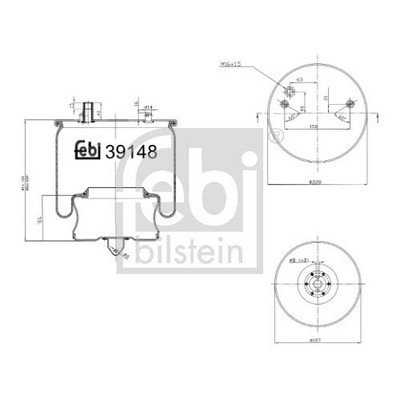 1x Federbalg, Luftfederung FEBI BILSTEIN 39148 passend für VOLVO 